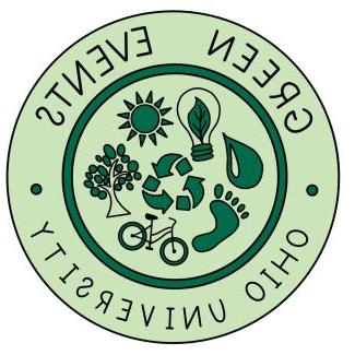 圆形浅绿色的圆圈，上面有环保标志和深绿色的字母，上面写着“绿色事件newbb电子平台”.